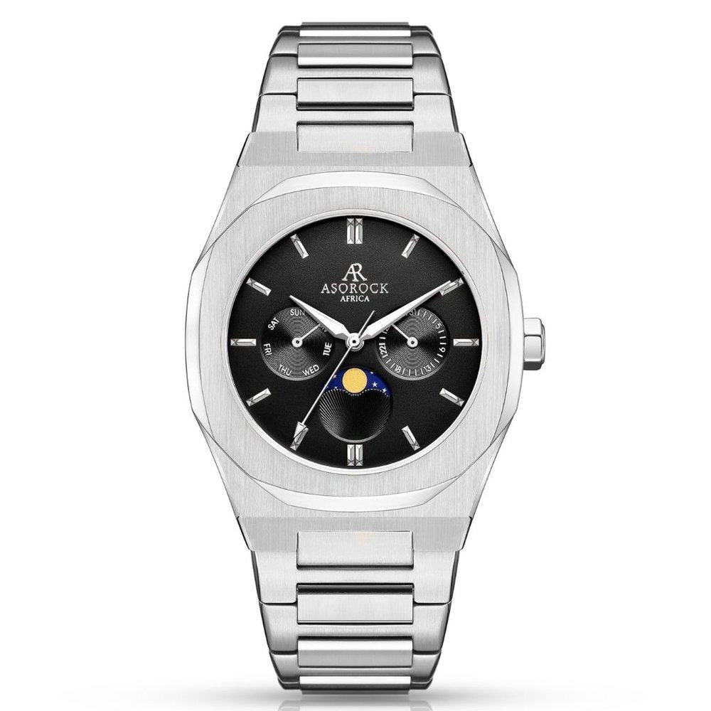 Asorock Watches Silver/Black Transporter Mens watch | Unique watch